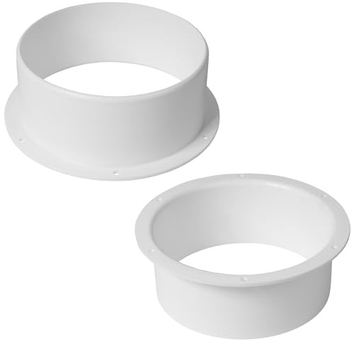 Repa Market 2er-Pack Wandflansch 150mm Rohrverbinder Flansch - Kunststoff Gerade Rohrflansch für Lüftungsrohr, Heizung, Kühlung Lüftungssystem - HVAC Kanalverbinder Platte für Klimaanlage