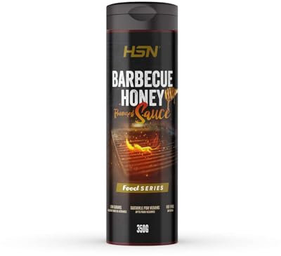 Salsa Barbacoa y Miel - 0% Grasa, 100% Sabor - de HSN | 350 g = 35 Tomas por Servicio | Baja en Azúcares y Calorías | Mínimo empleo de aditivos | Tapón Antigoteo | Dietas Veganas, Keto y Sin Gluten