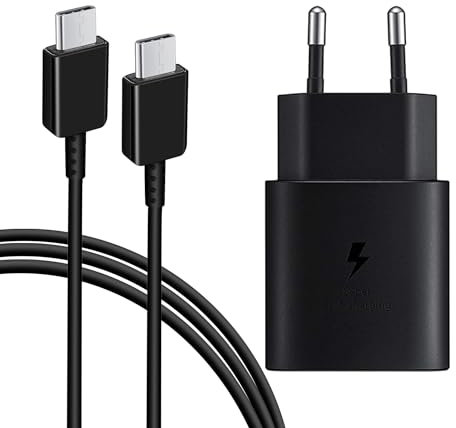 25W USB C Ladegerät mit Schnellladekabel 1,5M Handy Schnellladegerät für Samsung Galaxy S25 S24 S23 S22 S21 S20 Ultra A70 A55 A54 A53 A34 A33 A15 A13 M52 M51 M34 M13 5g, Typ C Ladekabel Netzteil
