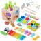 Almaxi Montessori Spielzeug ab 1 Jahr, 8 in 1 Motorikwürfel Baby Spielzeug ab 1 Jahr, 75Pcs Kinder Holzspielzeug Motorikspielzeug, Montessori Spielzeug Baby, Geschenk 1 2 3 4 Jahr Junge und Mädchen