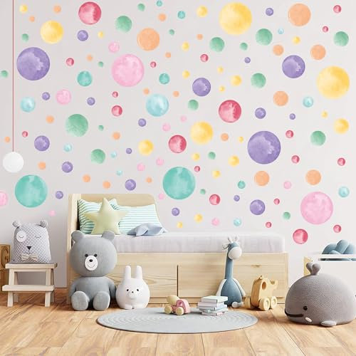 424 Stück Wandtattoo Punkte Kinderzimmer Wandsticker Deko Punkte Wandtattoo Kinderzimmer Mädchen Junge Wandtattoo Babyzimmer Klebepunkte Wandtattoo für Wohnzimmer Nursery Decoration Babyzimmer Deko