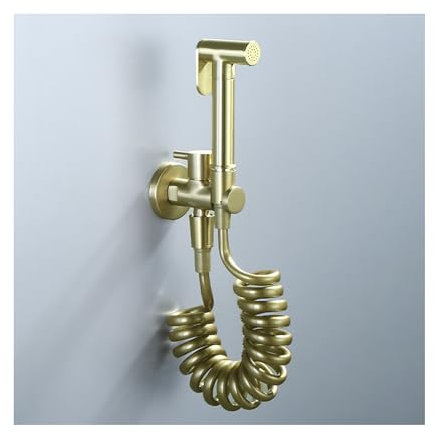 YYBAO Kit Douchette WC Or Brossé, Pulvérisateur Bidet à Main Haute Pression avec Tuyau 3M en Laiton pour Toilettes et L'hygiène Personnelle