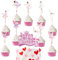 KOBOKO 25 Stück Ballerina Tortendeko, Cupcake Topper, Rosa Happy Birthday Kuchen Deko für Ballett Thema, Cake Topper für Mädchen Torten Deko