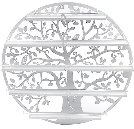 5 Ebenen Nagellack Regal Ständer, Nagellackregal Wand Organizer Halter Metallregal Regale, für Nagellack, Parfüm, ätherische Öle und Kosmetikflaschen im Wohnzimmer, Schlafzimmer, 60*60cm Weiß