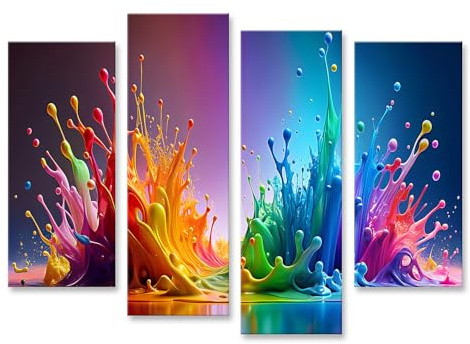 islandburner Prime Bild auf Leinwand Abstraktes Design bunter Spritzer für Wandmalerei Bilder Wandbilder Poster