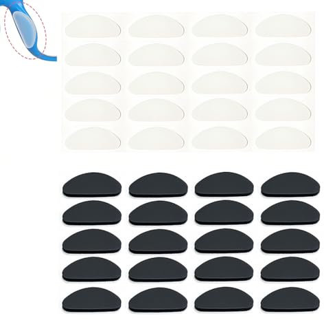 JEYORZY Silikon Nasenpads 20 Paar Nasenpads Brille Selbstklebend, Rutschfeste Nasenpads, Weicher Brillenpads, Antirutsch Pads Brillen Nasenpads, Für Brille Weiche Nasengriffe Für Sonnenbrillen