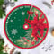 Hianjoo Gonna Albero di Natale, Tappetino per Copertura Base Albero di Natale per Ornamento Natalizio per Decorazioni Natalizie per Feste di Natale(Fiore rosso, 36 pollici/90 cm)