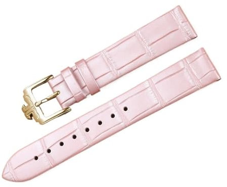 RTRCAGAKM Uhrenarmband passend for Jaeger-Uhr, passend for LeCoultre-Armband, Herren-Lederarmband mit Muster, 20 mm, 21 mm(Pink,20MM_WITH GOLD BUCKLE)