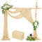 LYAFS 4 Packs Hochzeit Vorhang Hochzeitsbogen, Champagner Querbehang 73cmx610cm Chiffon-Stoff-Vorhang für Hochzeit, Hintergrund Deko Gardinen Vorhang für Hochzeitsbogen Zeremonie, Torbogen, Party