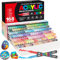 Funnasting 168 Couleurs Feutre Acrylique, Tête de Brosse Douce Marqueur Peinture Acrylique pour Coloriage, Verre, Tissu, Oeuf, Pétroglyphes et Bricolage Arts & Crafts Fournitures