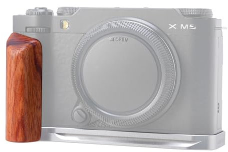 Fotga X-M5 Poignée latérale en bois en forme de L pour appareil photo Fujifilm X-M5, avec supports de 6,35 mm - Base Arca Swiss pour tête sphérique de trépied