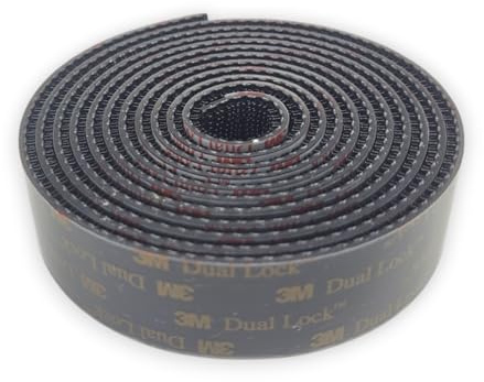 25,4mm x 2m | 3M Dual Lock SJ 3550 Druckverschluss – Schwarz – Selbstklebend – Extra Starker Pilzkopfverschluss – Wiederlösbare Befestigung