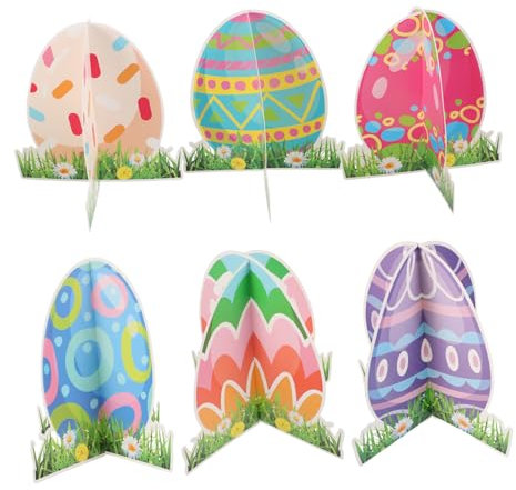 Toyvian 6stücke Teiliges Tischdeko Doppelseitige Papier-Ei-Ornamente Für Frühlingsfeiern Dekorative Tischkarten Für Festliche Anlässe Und Zuhause