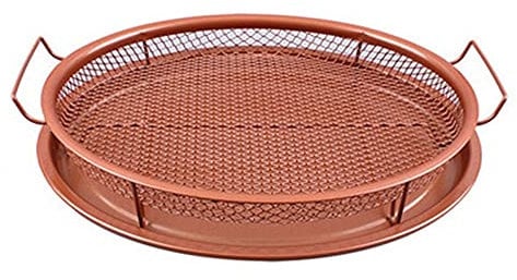 Netz-Backblech, antihaftbeschichtet, runde Backform, Pommes-Knusperkorb, Mikrowellenherd, Kupfer-Backblech, Grillblech, Backwerkzeug