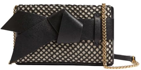 Ted Baker Jeesie Bow Canvas Clutch Bag Black