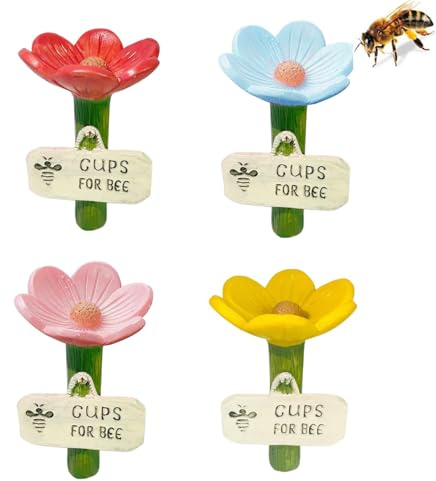 4 Stück Insektentränke, Bienentränke für Den Garten, Insektentränke Garten Fascinating Drinkers for Wild Bees and Insects, Bienentränke für Durstige Bestäuber (Groß)