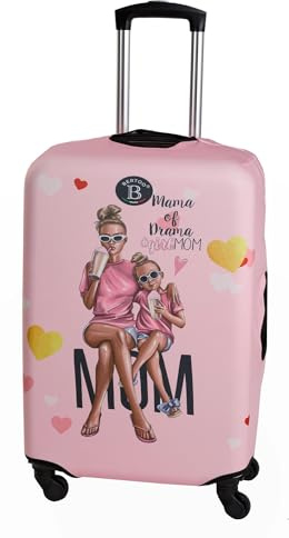 BERTOO Elastische Kofferhülle Größe M Rosa Waschbarer Reiseschutz für 45-56 cm Kabinengepäck