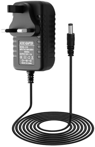 12V 1A Power Supply Adapter 1M, AC/DC Adapter 100-240V 50/60Hz AC to DC 12V 1A Plug Power Adapter Compatible with 5.5x2.5mm and 5.5x 2.1mm Jack Connector for LED Strip Lights Router CCTV Camera