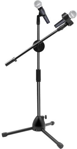 M-ic Stand - Portable Desktop Microphone Stand | Foldable Angle Adjustable Tripod Stand | Recording M-ic Holder With Clip | Adjustable Height Desktop M-ic Stand For Podcasts, Streaming, Voiceovers And