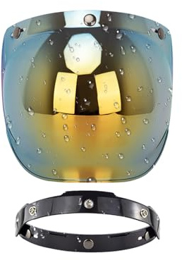 usefulbeauty - Pantalla facial para casco de motocicleta | Visera - Lente facial descubierta para tiempo y larga distancia protección conducción diurna lluviosa