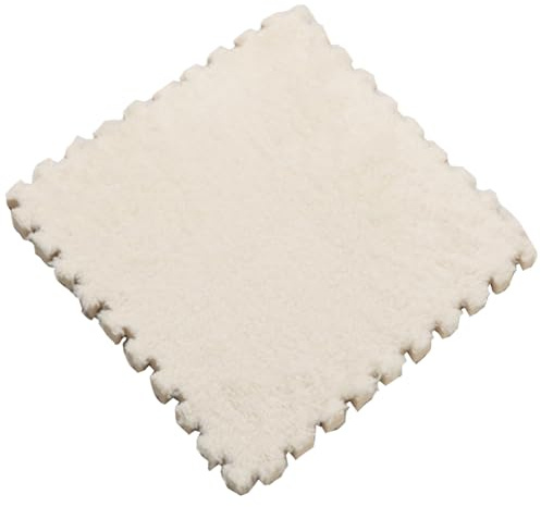 Ineinandergreifende Plüsch-Schaumstoff-Fußmatten, Warmer Teppich, Ineinandergreifende Bodenfliesen, 30 x 30 x 1 cm Puzzle-Schaumstoff-Bodenmatte Für Schlafzimmer,Weiß,4pcs
