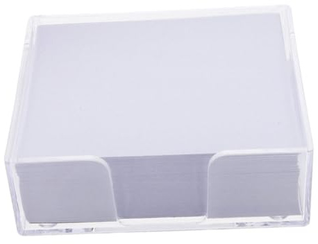 HOMSFOU Notenpapier Block mit Transparenter Box Lose Papierwürfel in Weiß Notizwürfel ohne Kleben für Büro und Schule Schreibpapier-schreibwaren zum Einfachen Ziehen