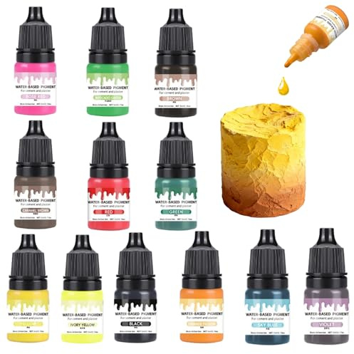 XoeLLe 12 Pièces Colorant Résine Epoxy Colorant Bougie Peinture pour le Plâtre Poudre de Moulage Poudre Céramique Blanche les Couleurs Sont Intenses et Se Mélangent Facilement DIY