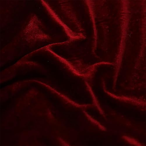 LHYJT Samtstoff Meterware Flauschiger Pannesamt polsterstoff für Nähen Vorhang Polster deko Möbel Kissenbezüge 160 cm (63 Zoll) breit(Size:Width 160cm,Color:Weinrot)