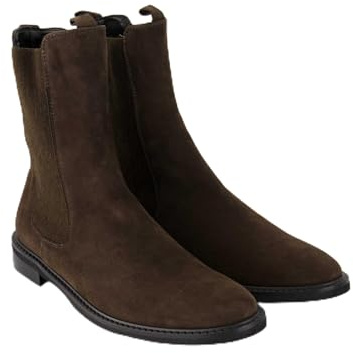 George Watts Elga Damen Chelsea Boots Veloursleder | Chelsea Boots, Braun, Gummizug beidseitig, Damen, Schuhe