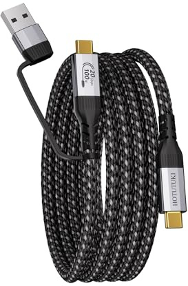 cavo usb type-c lungo 3 metri Multifunzione 2 in 1, Cavo USB A a Type C USB 3.2 Gen 2x2 20Gbps, Trasferimento Dati, Video UHD 4K@60Hz, Ricarica Rapida PD 3.0 5A 100W, Compatibile con Thunderbolt 3/4