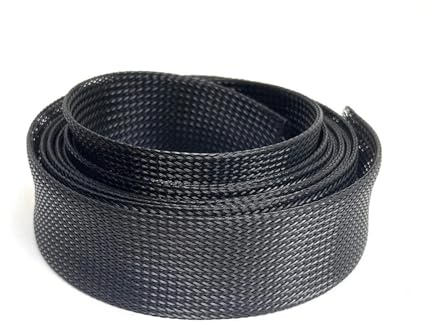 1/2/3/5/10/20M ID 2~100mm Flame Retardant Woven Mesh Tubing PET Expansion Sleevess Black Cable Wire Protection Sleeve(100mm,5M)