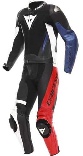 Dainese Demon Sprint 2-Teiler Motorrad Lederkombi, schwarz/weiß/rot, 56