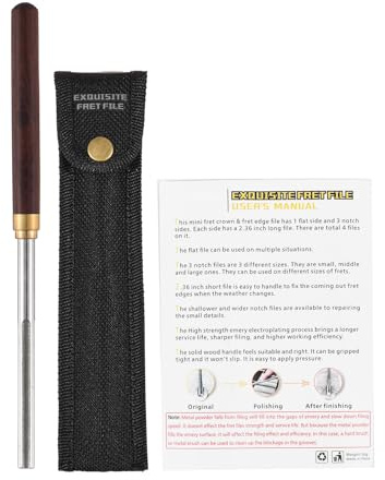 Horett Mini Lima per Coronamento con 3 Lati con Tacca e 1 Lato Piatto per Riparazione di Mandolino Chitarra, Ukulele, Basso