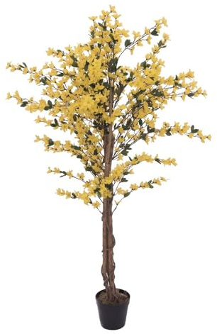 artplants.de Forsythia Artificiel Misaki, Jaune, 150cm | Plante Artificielle - Fleurs artificielles