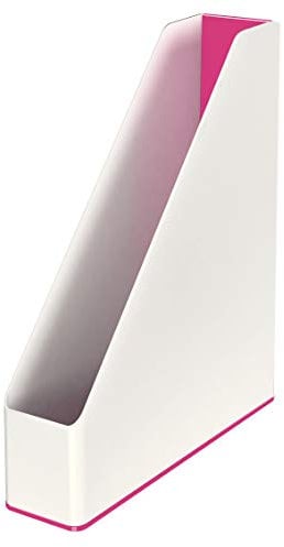 Leitz Stehsammler A4, 4er Pack, Zweifarbiges Design, Weiß/Pink, Duo Colour, WOW, 53621023