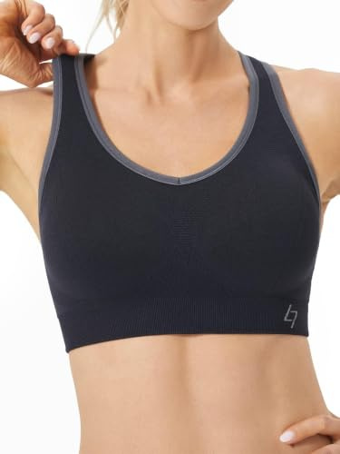 FITTIN Racerback Sports Bra for Women - High Impact Padded Activewear | Support Padded Seamless Comfortable Full Coverage Tops for Yoga Gym Workout Fitness for Plus Size Large Breasts Ladies