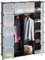 Relaxdays Kleiderschrank Stecksystem mit 2 Kleiderstangen, Garderobe mit 14 Fächer, Kunststoff Regalsystem, schwarz
