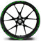 Felgenrandaufkleber Speed Design 12 Teilig Komplett-Set -Finest Folia passend für 17 Zoll & 16 18 19 Felgen Motorrad Auto Fahrrad MR002 (Neon Grün)