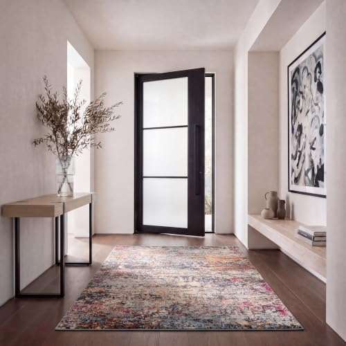 Safavieh Zeitgenössische Teppich für Wohnzimmer, Esszimmer, Schlafzimmer - Madison Collection, Kurzer Flor, Schwarz und Gold, 160 X 229 cm