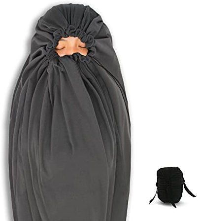 Litume All Season Sleeping Bag Liner Adds Up to 15°C/ 27°F, Compressible and Lightweight Mummy Sleeping Sack for Backpacking, Camping (No Zipper/Compression Sack)