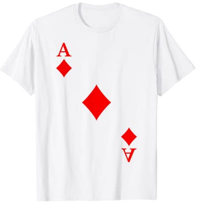 Spielkarte Karo Ass Poker Kartenspiel Rommé Karneval Kostüm T-Shirt
