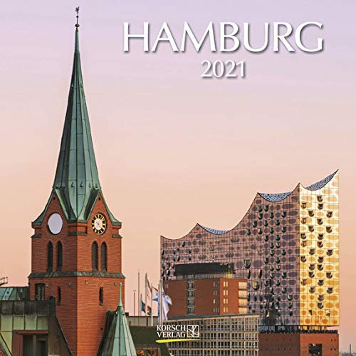 Hamburg - Broschur Kalender 2021 - Korsch-Verlag - Kalender mit Platz für Eintragungen - offen 29,8 cm x 59,8 cm