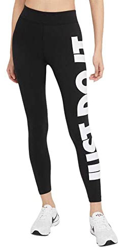 Nike Damen W Nsw Essntl Gx Hr Lggng Jdi Leggings, Black/White, XS EU