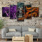 Wondbeau Leinwanddrucke Modulare Wandkunst Wandaufkleber 5 Teiliges Wandbild Druck auf Leinwand Malerei Moderne Abstrakte Poster Mit Rahmen L/150cm×80cm Anime Naruto,Uchiha Sasuke