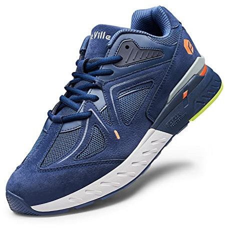 FitVille Extra Larghe Scarpe Uomo Sneakers Supporto per Arco Plantare Pianta Larga Scarpe da Ginnastica Comfort per Piede Piatto 42 EU X-Larga Blu