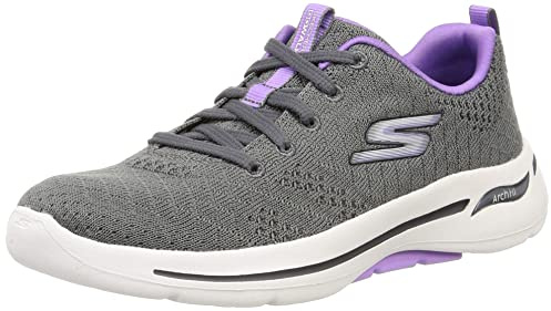 Skechers GO Walk Unify Baskets pour Femme en Gris Anthracite avec Ajustement de la voûte Plantaire – Chaussures de Sport décontractées pour Femme – Taille 40
