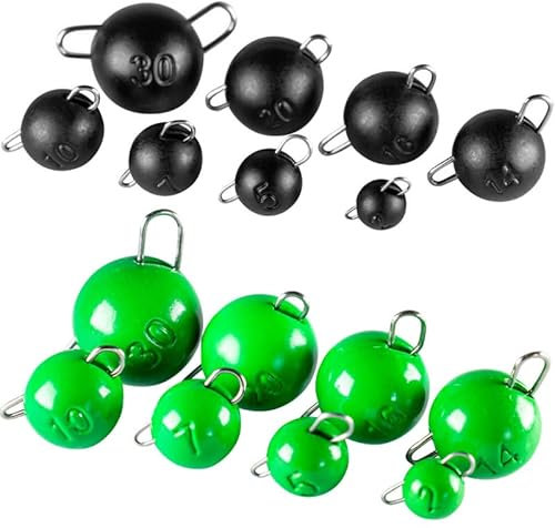 LMAB Tungsten Chebu Sinker - Cheburashka Rig Gewichte Set, bleifrei, beschichtet, zum Finesse Angeln, Barschangeln & Zanderangeln, Farbe Matt Black, Größe 30,0 g