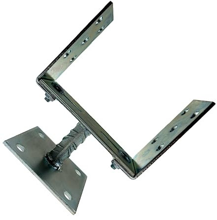 PTC U-Pfostenträger 0-140 mm Breitenverstellbar Pfostenträger Bodenhülse Pfosten Aufschrauben Träger Stützenfuß Bodenfuß Bodenanker Platte Verzinkt (0-140X3,5)