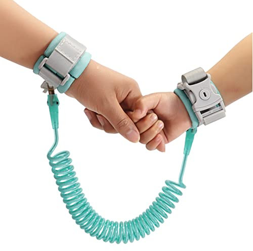 Mirrwin Baby Anti Verloren Gürtel Kinderleine Handgelenk Anti Verlust Armband Verstellbare Leine mit Schloss Anti-Verlorenes Armband 150cm Geeignet für Kleine Kinder, Halten Sie Sie Sicher, Grün