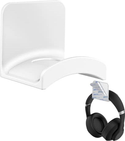 SPORTLINK Soporte Percha para Auriculares Pared - Universal Cascos Mesa Gancho Sujeta,Headset Stand Holder Con [Fuerte Adhesiva] for Controller, Gaming Headphones (Blanco)